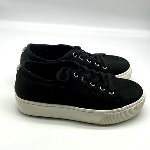 Steve Madden - Emmi Black & White Platform Lace Up Sneakers Size 8